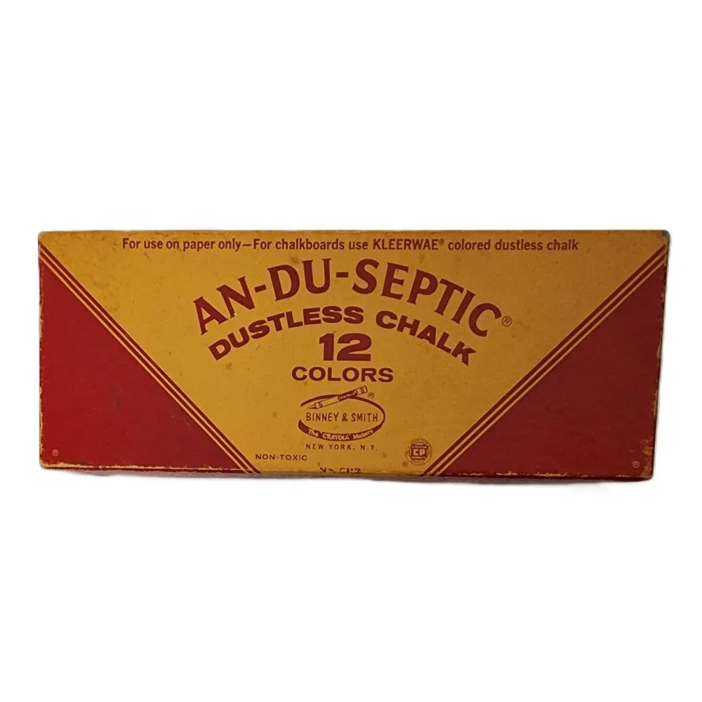 RARE COLLECTIBLE AN-DU-SEPTIC BINNEY & SMITH DUSTLESS CHALK 12 COLORS NEW